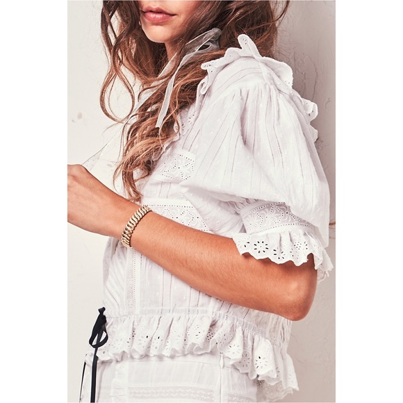 ❌[SOLD]❌NWT LoveShackFancy Tiana Top || White - Picture 3 of 8